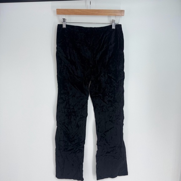 575 90s Y2K Vintage Velvet Boot Cut Mid Rise Lace Up Front Pocket Pants - Picture 2 of 5